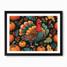 Default A Joyfully Festive Thanksgiving Illustration Featuring 3 Art Print