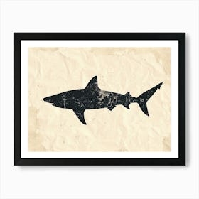 Grey Shark Silhouette 1 Art Print