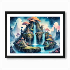 Asian Waterfall Art Print