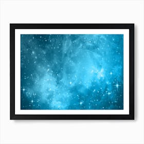 Shining Blue 2 Galaxy Space Background Art Print