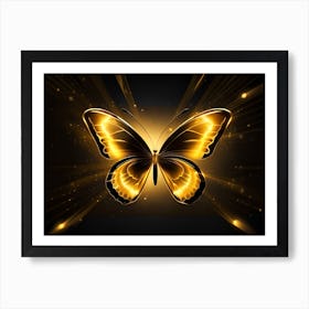 Golden Butterfly 103 Art Print