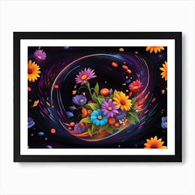 Flowers In A Circle Art Print