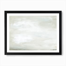 Clarity  - Abstract Neutral Gray Sky Clouds Painting Art Print