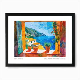 Positano From The Window Series Poster Painting 1 Art Print