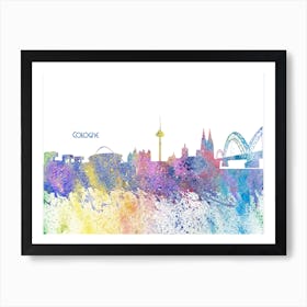 Cologne Germany Skyline Splash Art Print