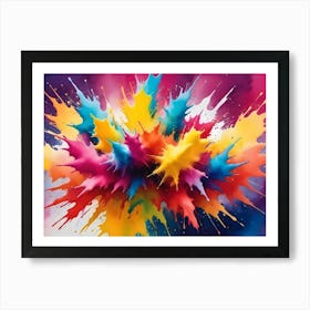 Abstract Image Of A Colorful Explosion Of Paint Splatters, Creating A Dynamic And Chaotic Composition 2 Art Print