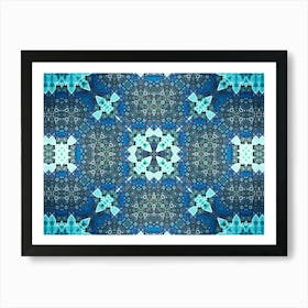 Blue Pattern With Bubbles 1 Art Print