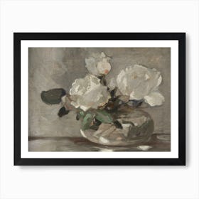 Antique Roses In A Vase Art Print