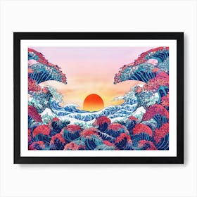 Funny Sea Waves Art Print