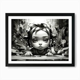 Girl In A City Art Print