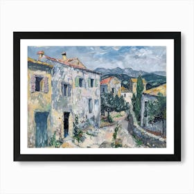 Blue Luminous Landscape Painting Inspired By Paul Cezanne Art Print