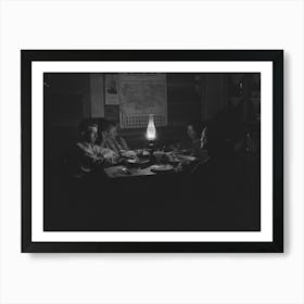 Farm Family After Evening Meal, Pie Town, New Mexico By Russell Lee Art Print