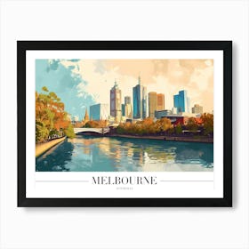 Melbourne City Skyline Art Print