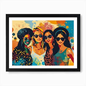 Three Women In Sunglasses Art Print