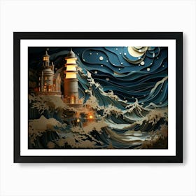 Embracing Darkness - Mysterious and Deep Paper Art Print