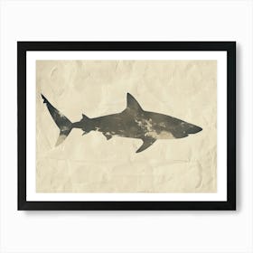 Whale Shark Grey Silhouette 3 Art Print