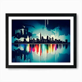 Abstract City Skyline 1 Art Print