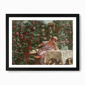 Woman In A Garden 3 Art Print