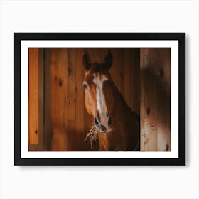 Horse In Barn Art Print