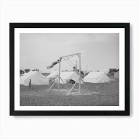 Children Playing In Mobile Unit Of Fsa (Farm Security Administration) Labor Camp, Nampa, Idaho By Russell Lee Art Print