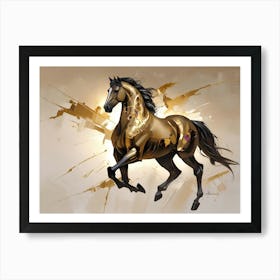 Golden Horse 3 Art Print