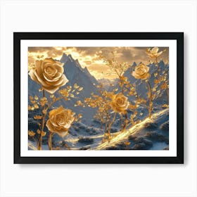 Golden Roses Art Print