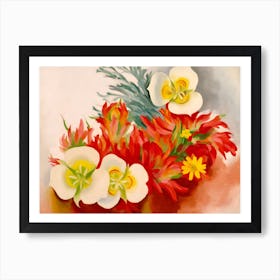 Georgia O'Keeffe - Mariposa Lilies and Indian Paintbrus Art Print