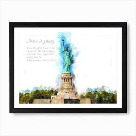 Statue Of Liberty, Watercolor Art Print