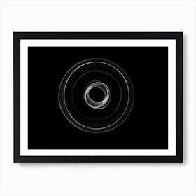 Glowing Abstract Curved Black And White Lines 13 Art Print