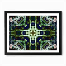 Abstraction Green Pattern Made Of Watercolor And Alcohol Ink Art Print