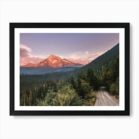 Sunset Over Mt. Hood - Forest Mountains Art Print