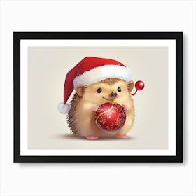 Christmas Hedgehog 1 Art Print