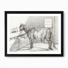 Standing Horse In A Stable, Jean Bernard Art Print