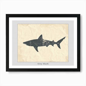 Grey Shark Silhouette 1 Poster Art Print