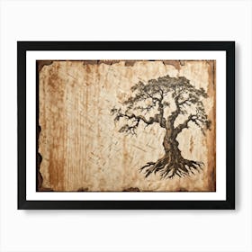 Antique Oak Tree Knot Translated Into Decorative Vintage Grunge Pattern Textures Reminiscent Of Age 2 1 Art Print