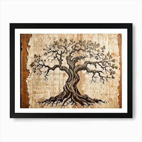 Antique Oak Tree Knot Translated Into Decorative Vintage Grunge Pattern Textures Reminiscent Of Age Art Print