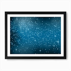 Sky Blue Shade Shining Star Background Art Print