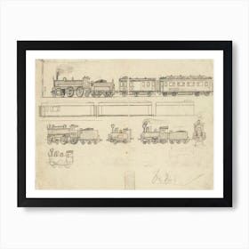 Railways (Child's Drawing), Egon Schiele Art Print