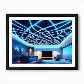 3d Neon Ceiling Wall Board Paper Art Print