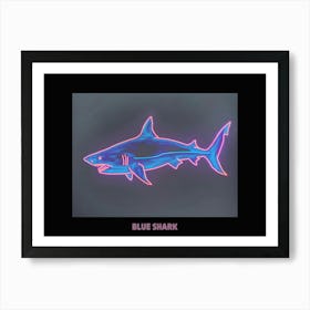 Neon Pastel Pink Blue Shark 2 Poster Art Print