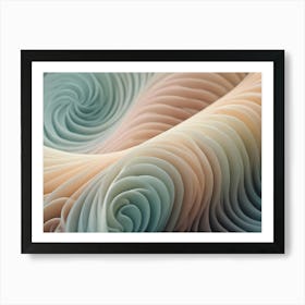 Abstract, Layered Waves Of Pastel Colors, Reminiscent Of Topographical Maps Or Swirling Fabric Art Print