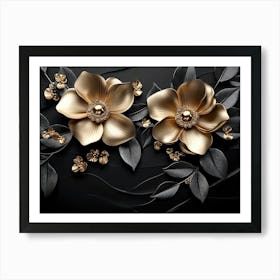 Gold Flowers 19 Art Print