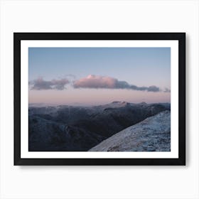 Sunrise Over Snowy Mountains Art Print