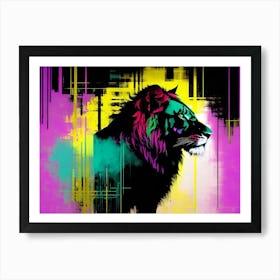 Lion neon 1 Affiche