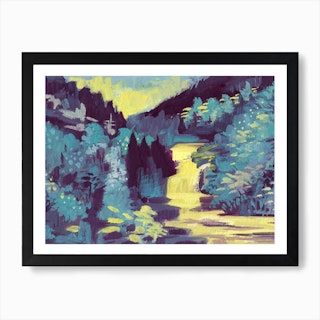 Golden Waterfall Art Print