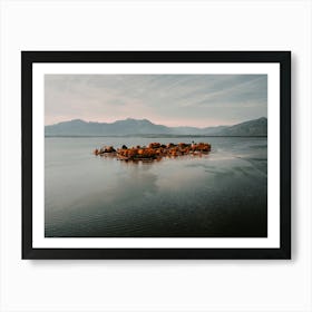 Island In The Middle Of The Lake | Fraueninsel Chiemsee (orange) Art Print