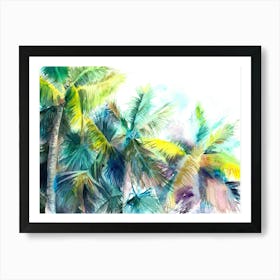 Palm Beach Palms Watercolor Art Print