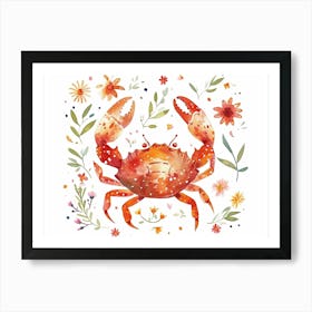 Little Floral Crab 1 Art Print
