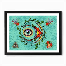 Sun And Moon - Vintage alchemy, esotericism, spiritual, mystic 1 Art Print