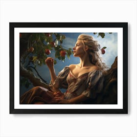 Upscaled Painting Of Woman Sitting On An Apple Tree In The Style O 09e179e7 8b29 4d28 A65a 640a76f2d523 Affiche